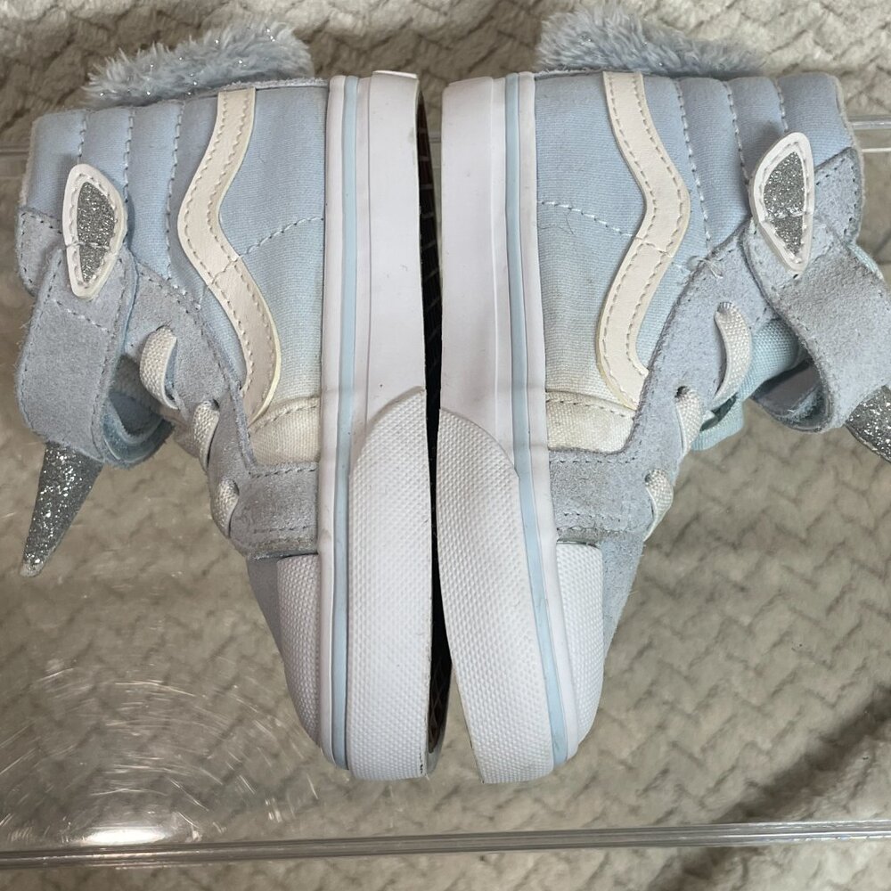 Vans Toddler Light Blue Silver Glitter Unicorn Sk8-Hi Size 6 Whimsical Fairycore - Picture 7 of 14